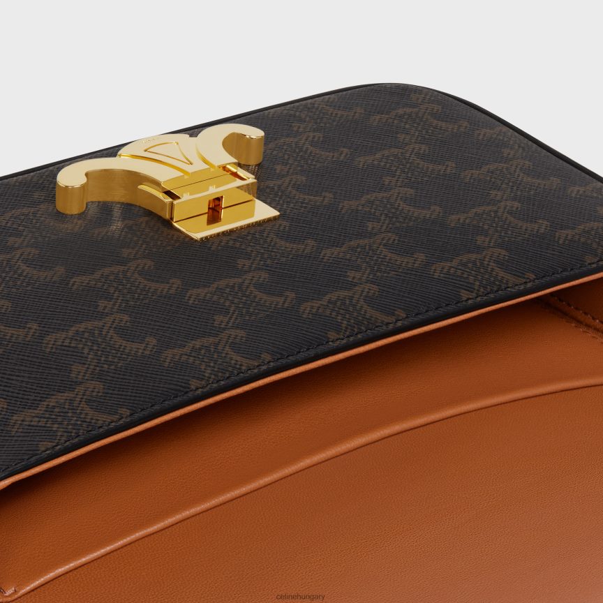 kiegészítők CELINE válltáska claude triomphe vászonból és borjúbőrből Cser nők J6P488192