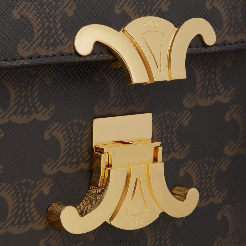 kiegészítők CELINE válltáska claude triomphe vászonból és borjúbőrből Cser nők J6P488192