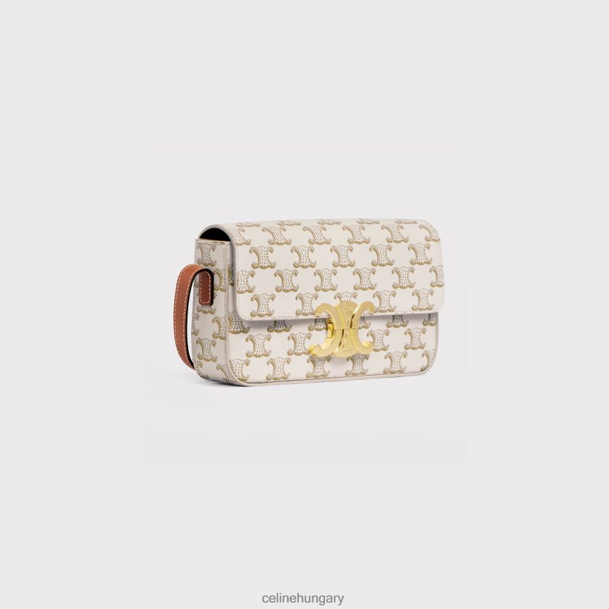 kiegészítők CELINE válltáska claude triomphe vászonból és borjúbőrből fehér nők J6P488193