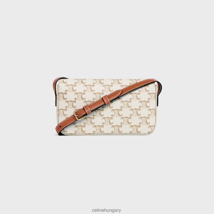 kiegészítők CELINE válltáska claude triomphe vászonból és borjúbőrből fehér nők J6P488193