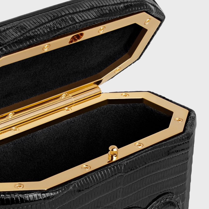 kiegészítők CELINE zártáska cuir diadal gyíkban fekete nők J6P488213