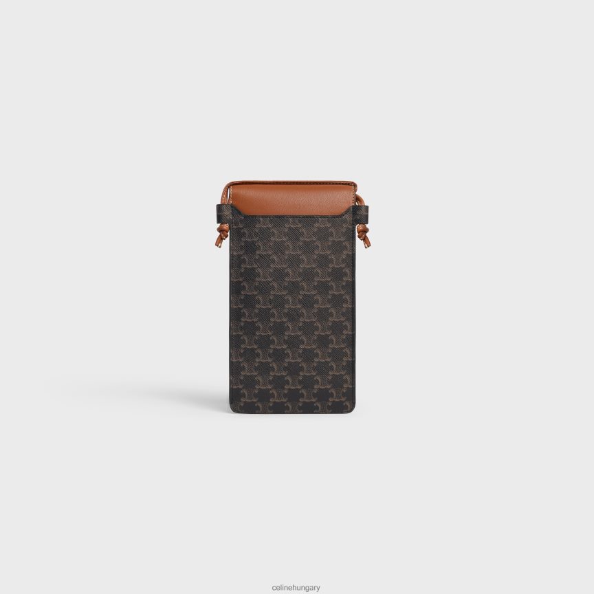 kiegészítők CELINE diadalvásznból és báránybőrből készült füles telefontáska Cser nők J6P488511