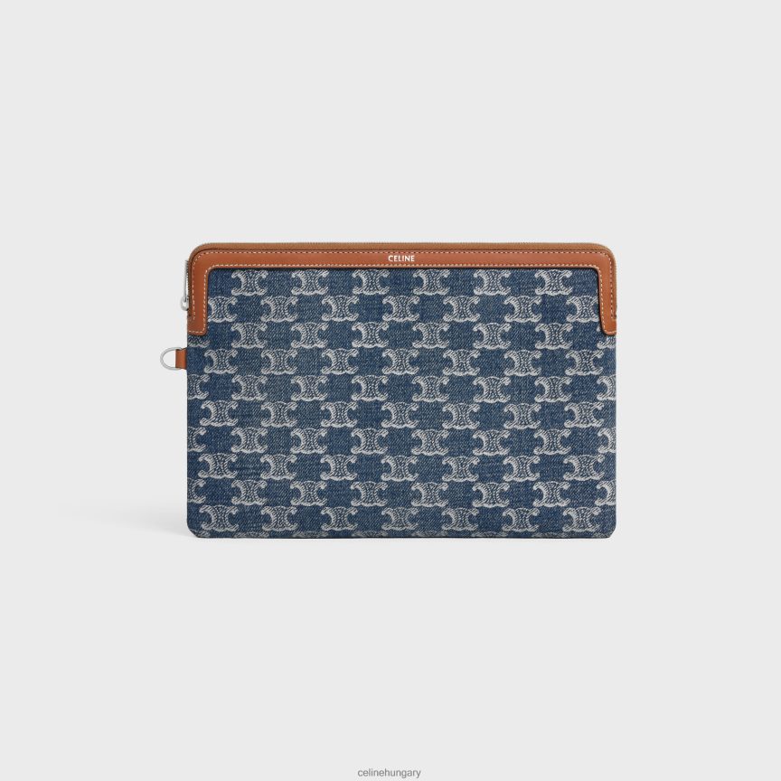 kiegészítők CELINE kis pántos táska farmerből, végig triumfával farmer/ezüst nők J6P488433