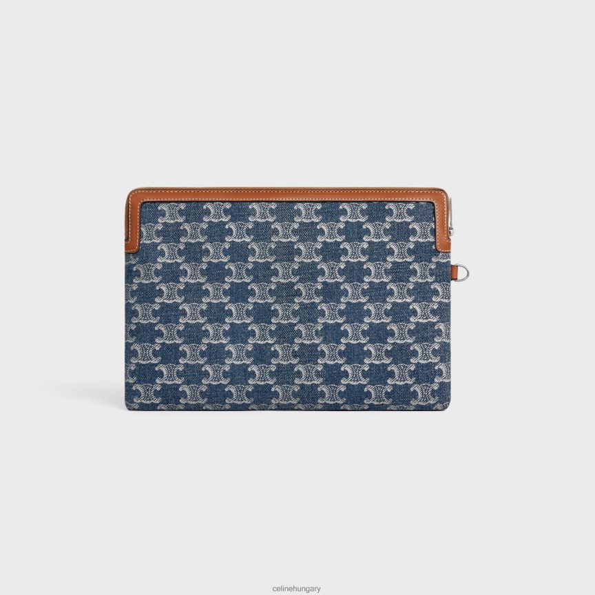 kiegészítők CELINE kis pántos táska farmerből, végig triumfával farmer/ezüst nők J6P488433