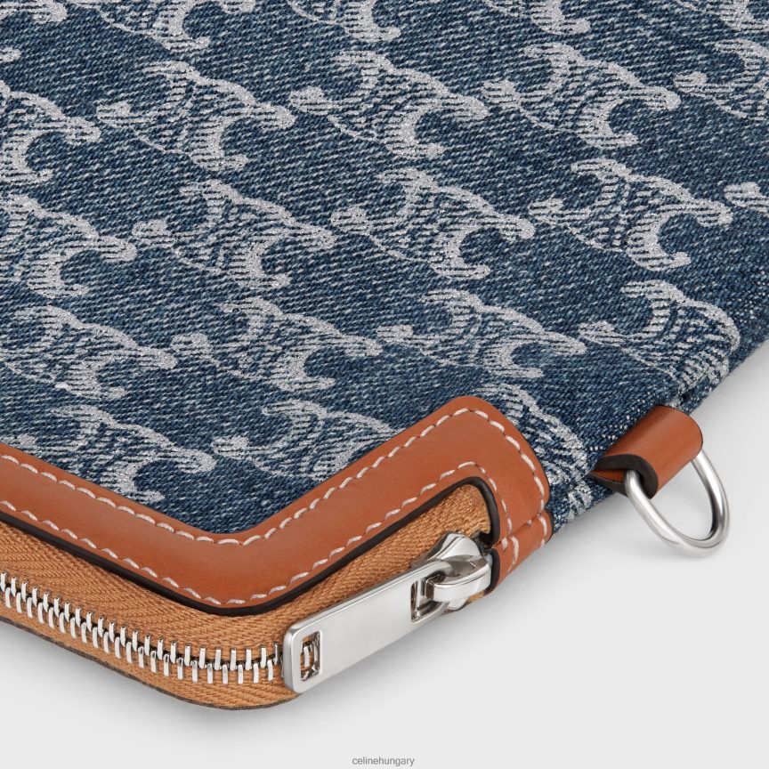 kiegészítők CELINE kis pántos táska farmerből, végig triumfával farmer/ezüst nők J6P488433