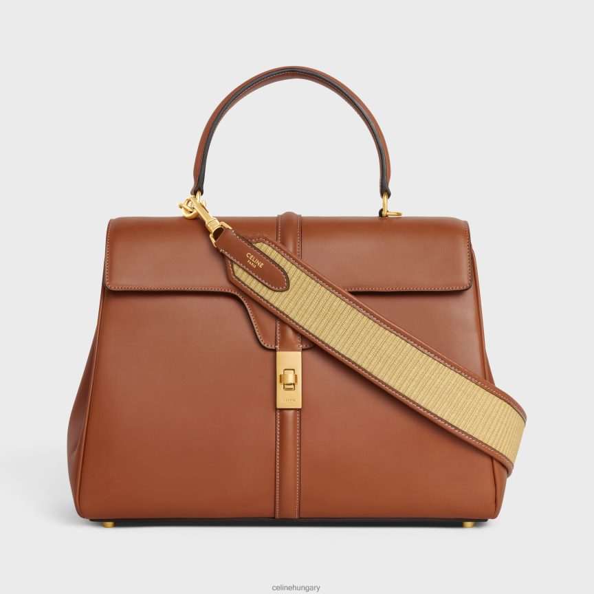 kiegészítők CELINE raffia hatású textil és borjúbőr szíj arany bevonattal természetes/barna nők J6P488404