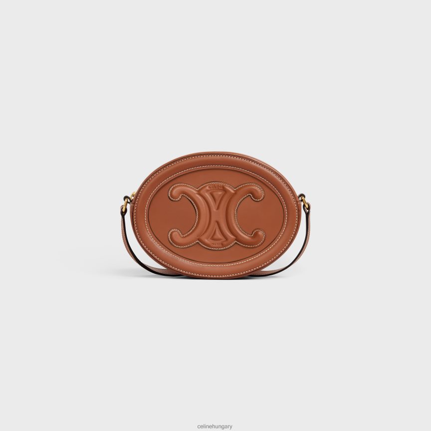 kiegészítők CELINE crossbody ovális erszény cuir triomphe sima borjúbőrből Cser nők J6P488383