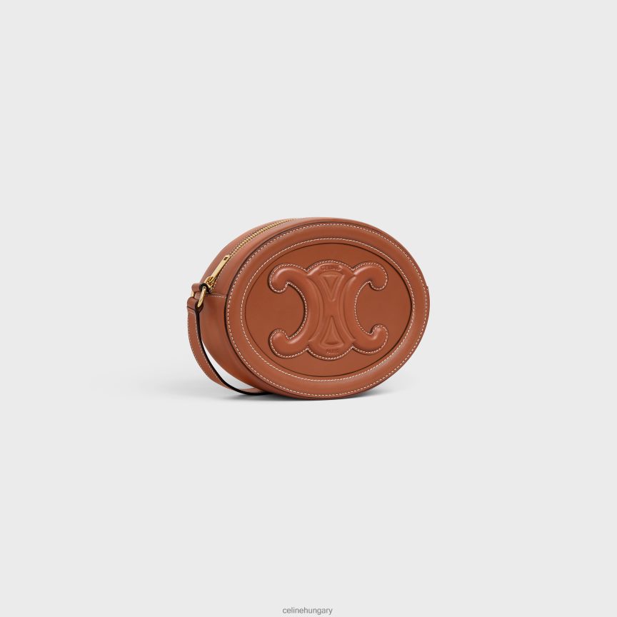 kiegészítők CELINE crossbody ovális erszény cuir triomphe sima borjúbőrből Cser nők J6P488383