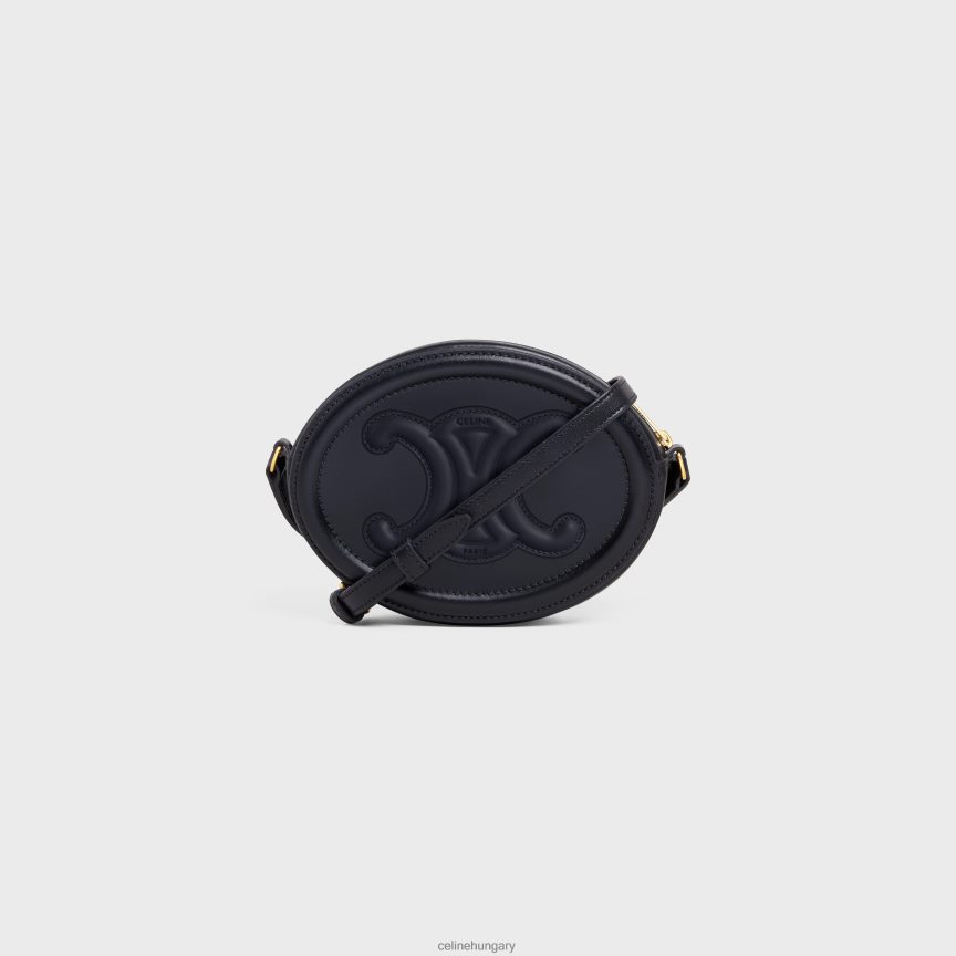 kiegészítők CELINE crossbody ovális erszény cuir triomphe sima borjúbőrből fekete nők J6P488382
