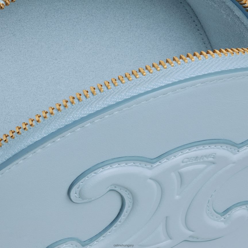 kiegészítők CELINE félholdas tok sima borjúbőrből Halványkék nők J6P488343