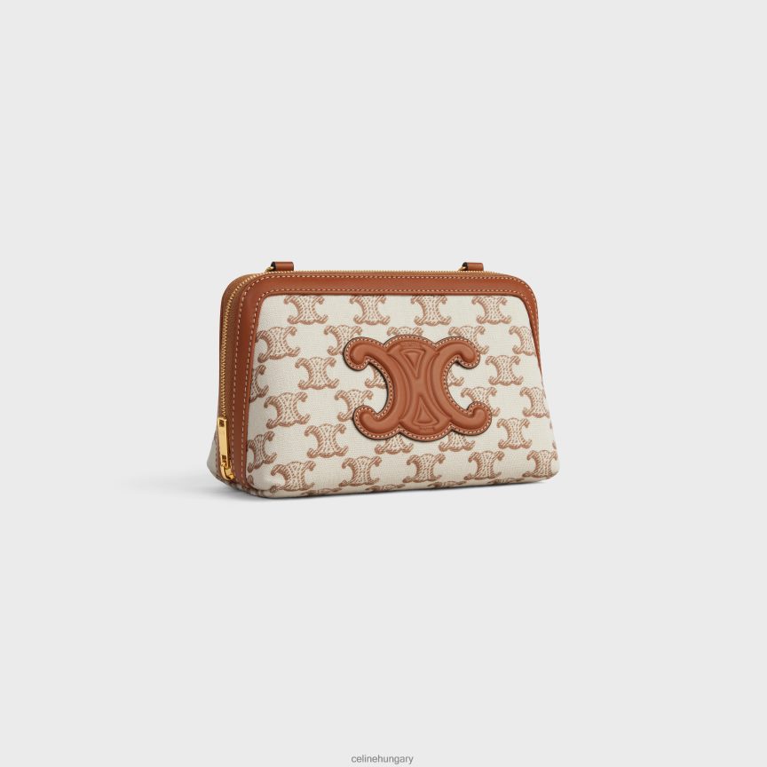 kiegészítők CELINE kuplung a láncon cuir triomphe textil triomp mintával és borjúbőrrel fehér nők J6P488337