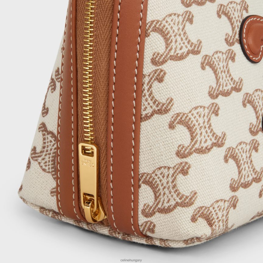 kiegészítők CELINE kuplung a láncon cuir triomphe textil triomp mintával és borjúbőrrel fehér nők J6P488337