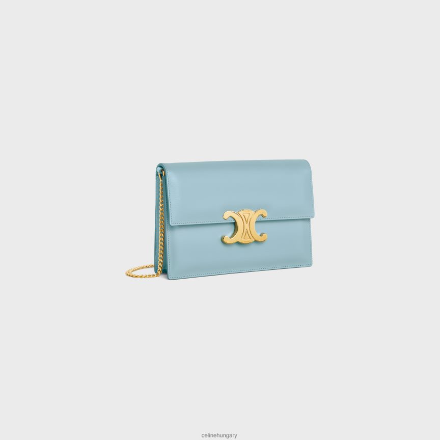 kiegészítők CELINE kuplung soir fényes borjúbőrben kaliforniai kék nők J6P488393