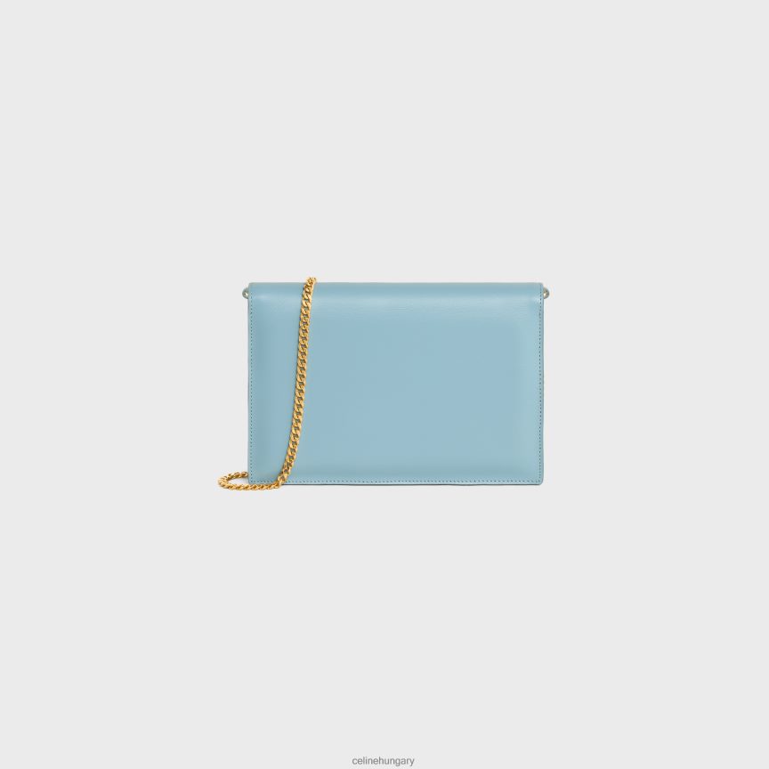 kiegészítők CELINE kuplung soir fényes borjúbőrben kaliforniai kék nők J6P488393