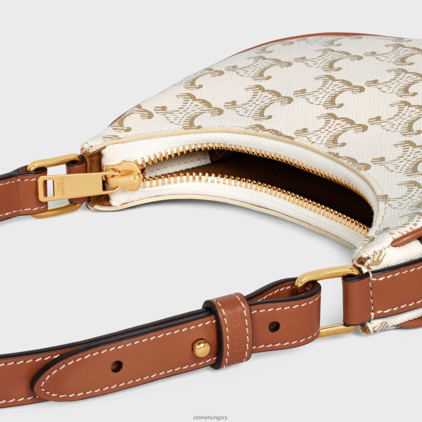 kiegészítők CELINE mini ava triomphe vászonból és borjúbőrből fehér/barna nők J6P488385