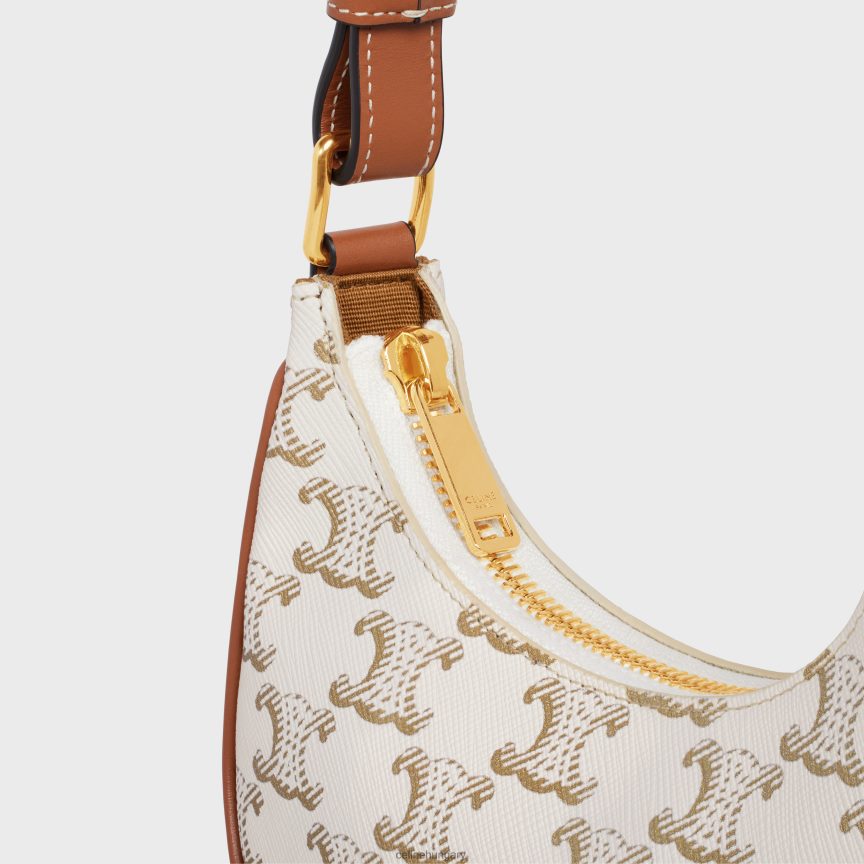 kiegészítők CELINE mini ava triomphe vászonból és borjúbőrből fehér/barna nők J6P488385