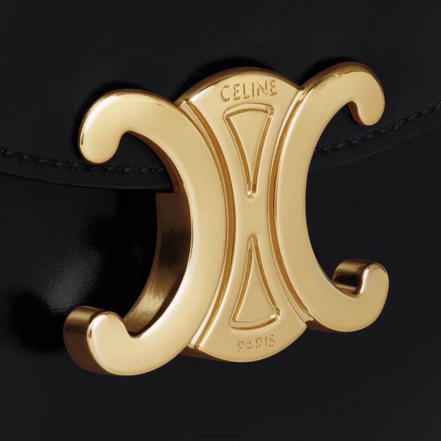 kiegészítők CELINE mini besace clea fényes borjúbőrből fekete nők J6P488321