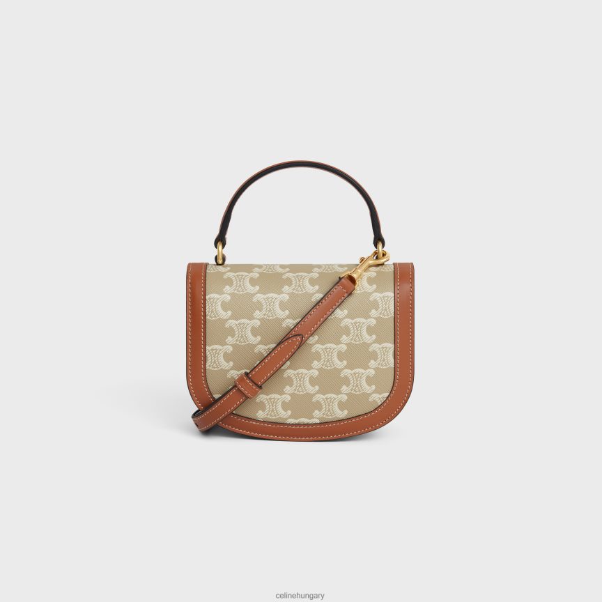 kiegészítők CELINE mini besace clea triomphe vászonból és borjúbőrből grege nők J6P488325