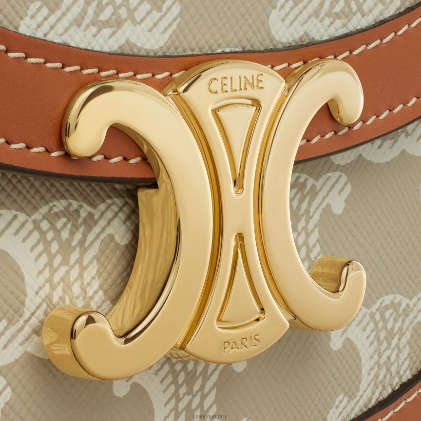 kiegészítők CELINE mini besace clea triomphe vászonból és borjúbőrből grege nők J6P488325