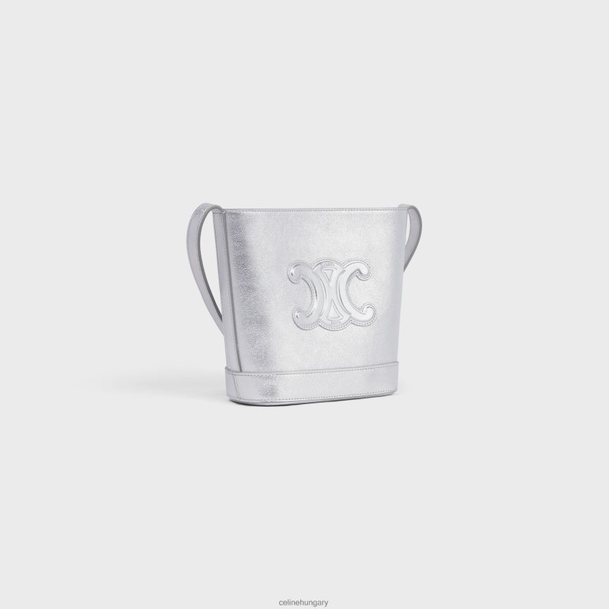 kiegészítők CELINE mini bucket cuir triomphe laminált borjúbőrből ezüst nők J6P488381