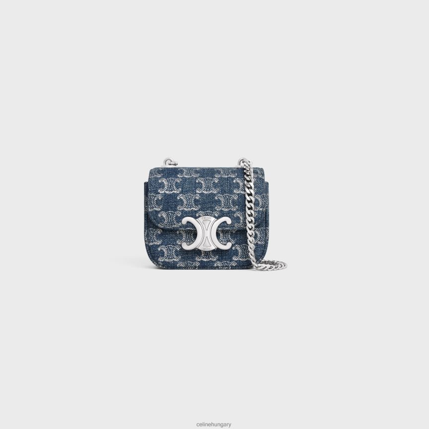 kiegészítők CELINE mini farmerlánc claude, mindenhol triumfával farmer/ezüst nők J6P488334