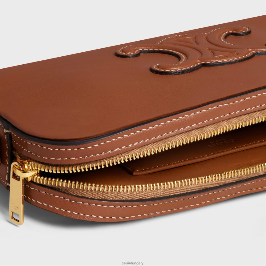 kiegészítők CELINE mini kamerás válltáska cuir triomphe sima borjúbőrből Cser nők J6P488378