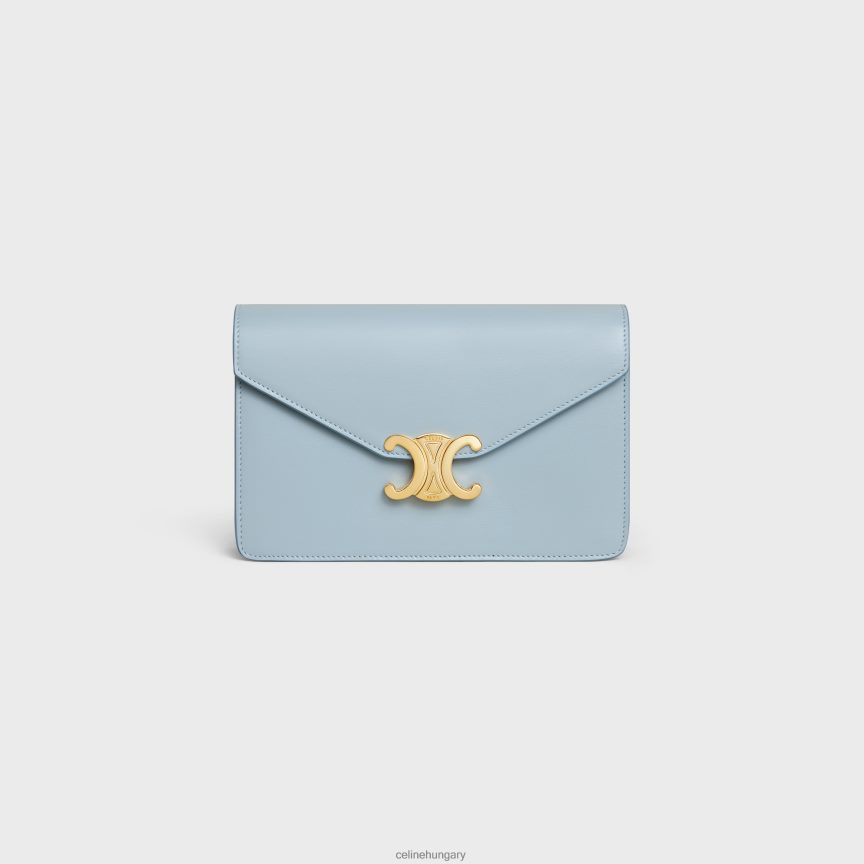 kiegészítők CELINE pénztárca láncon margó fényes borjúbőrből Halványkék nők J6P488316