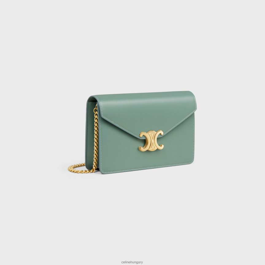 kiegészítők CELINE pénztárca láncon margó fényes borjúbőrből celadon nők J6P488348