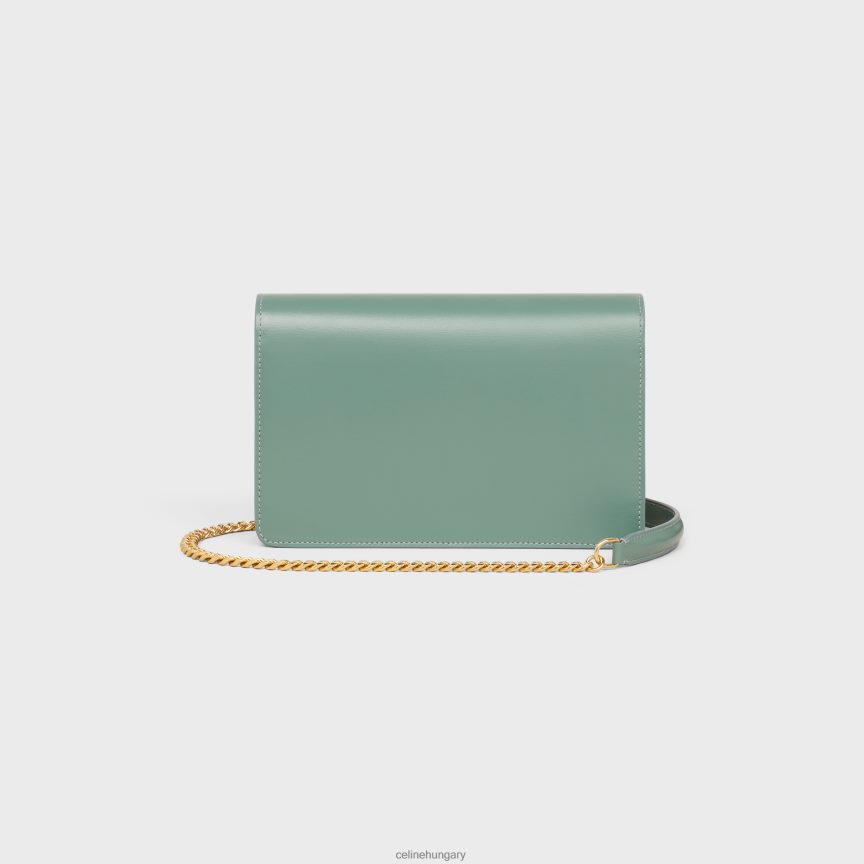 kiegészítők CELINE pénztárca láncon margó fényes borjúbőrből celadon nők J6P488348