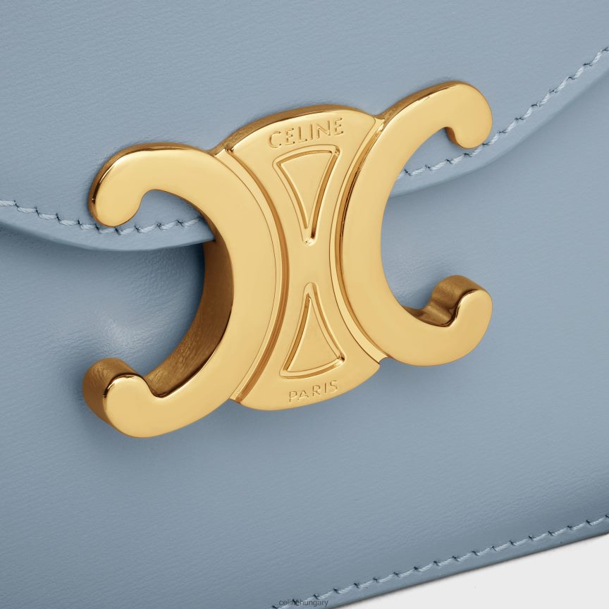 kiegészítők CELINE pénztárca láncon margó fényes borjúbőrből kék szürke nők J6P488352