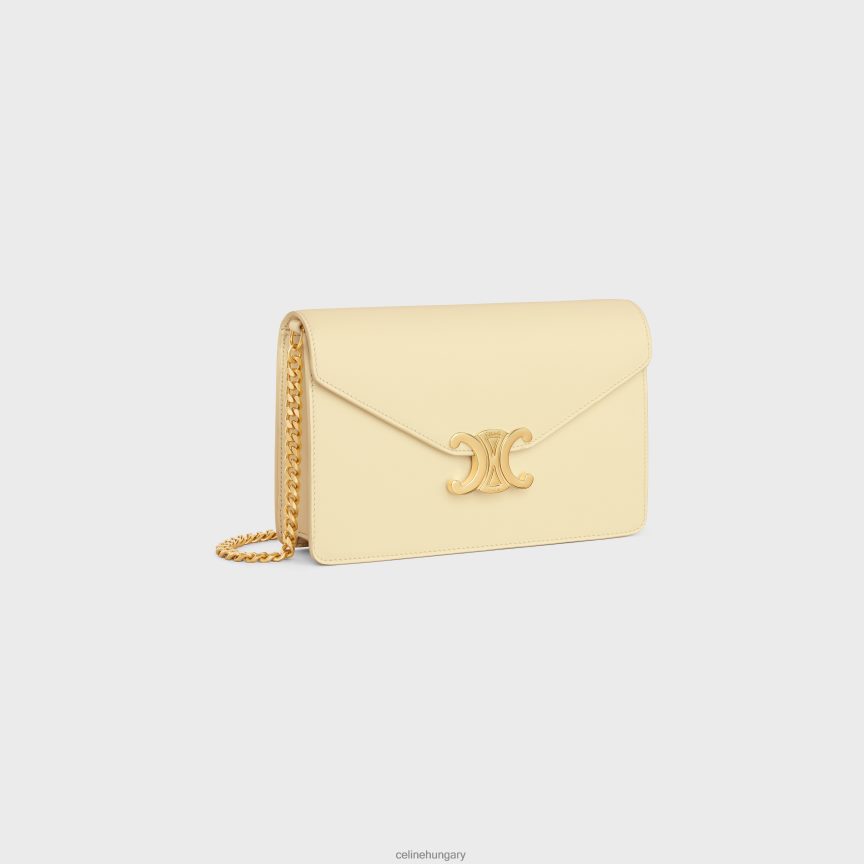 kiegészítők CELINE pénztárca láncon margó fényes borjúbőrből napfény nők J6P488355