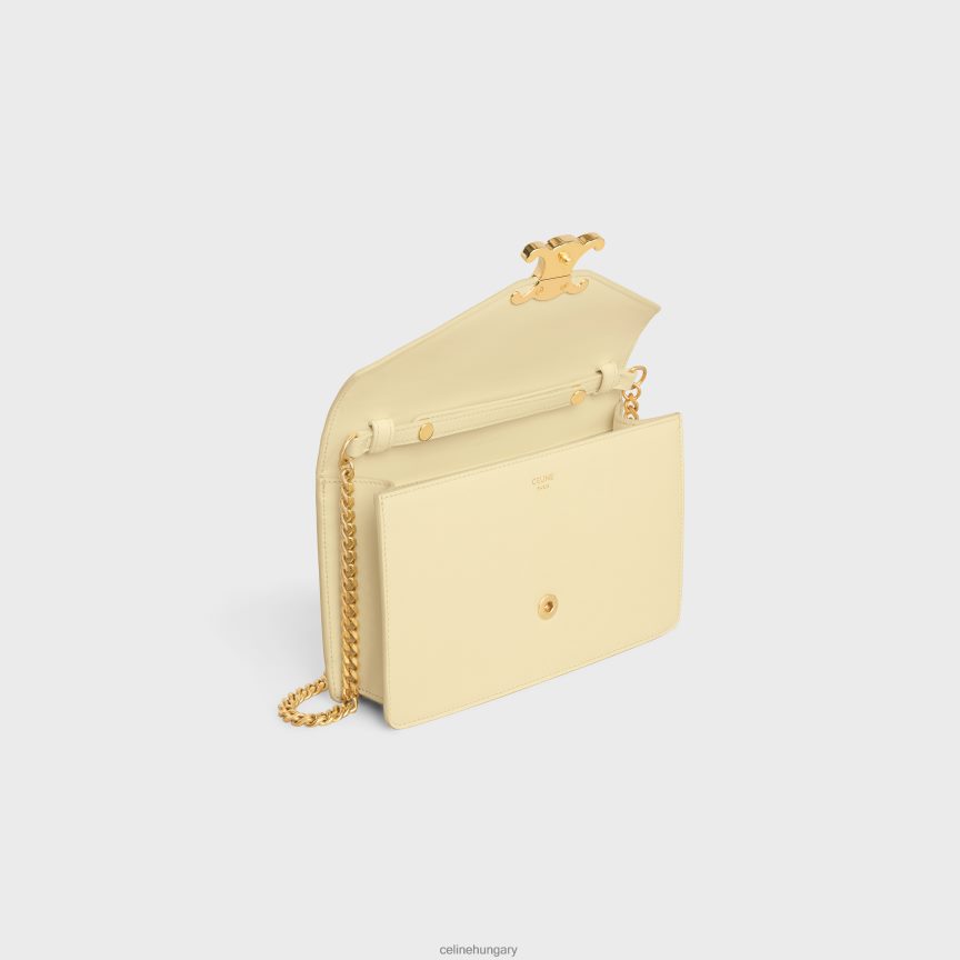kiegészítők CELINE pénztárca láncon margó fényes borjúbőrből napfény nők J6P488355
