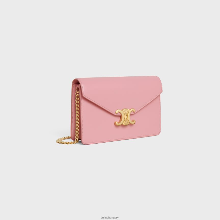 kiegészítők CELINE pénztárca láncon margó fényes borjúbőrből rózsa nők J6P488317