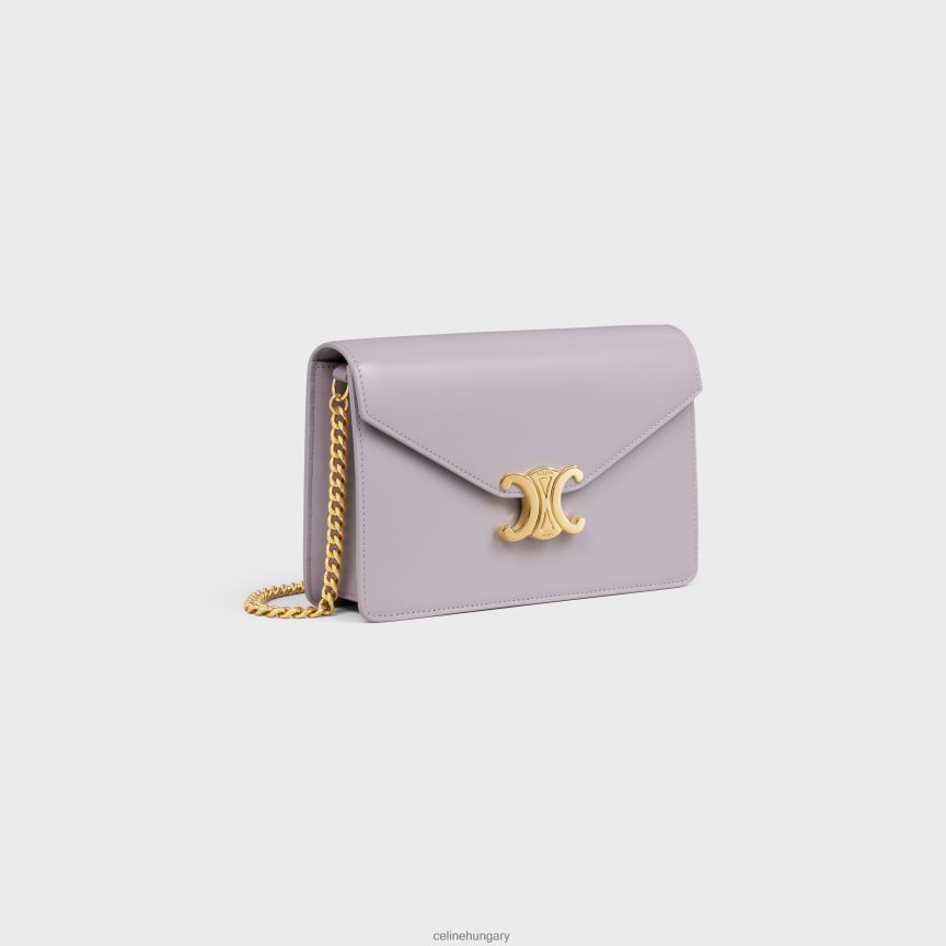 kiegészítők CELINE pénztárca láncon margó fényes borjúbőrből világos lila nők J6P488354