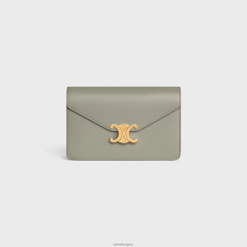 kiegészítők CELINE pénztárca láncon margó fényes borjúbőrből zöld agyag nők J6P488349