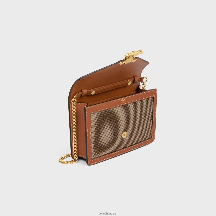 kiegészítők CELINE pénztárca láncon margo pied de poule textilből és borjúbőrből sokszínű nők J6P488356