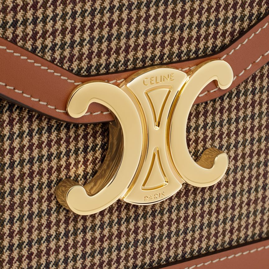 kiegészítők CELINE pénztárca láncon margo pied de poule textilből és borjúbőrből sokszínű nők J6P488356