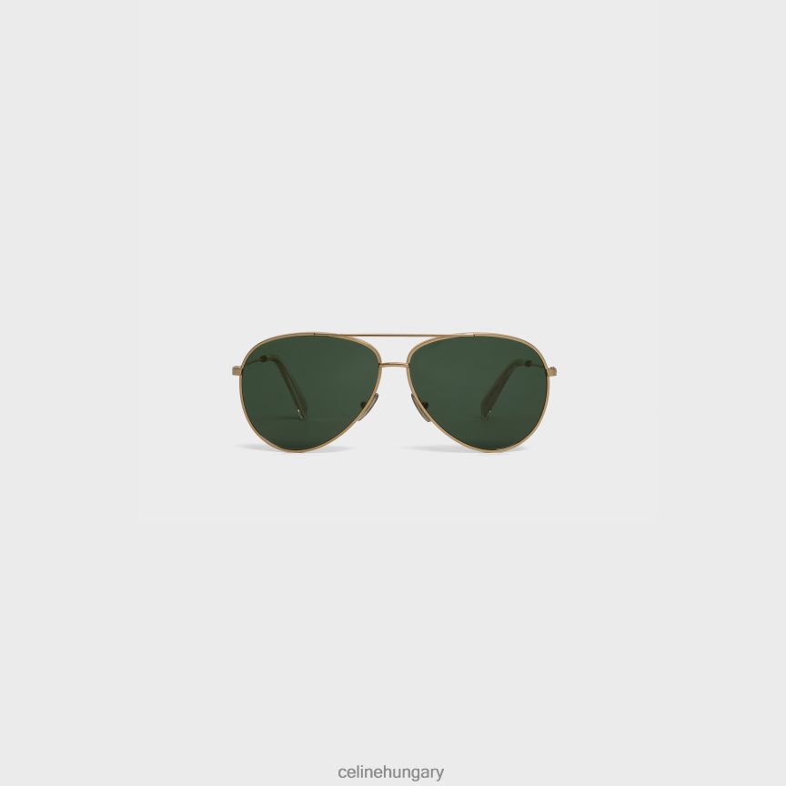kiegészítők CELINE fém keret 02 fém napszemüveg ásványi üveg lencsékkel arany/zöld nők J6P4881124