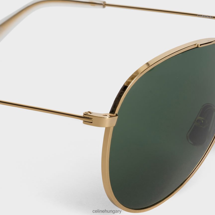 kiegészítők CELINE fém keret 02 fém napszemüveg ásványi üveg lencsékkel arany/zöld nők J6P4881124