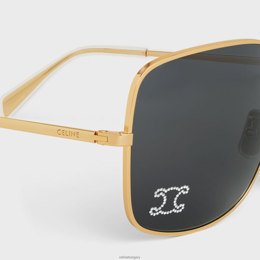 kiegészítők CELINE triomphe strassz 01 napszemüveg fémből, kristályokkal arany/füst nők J6P4881120