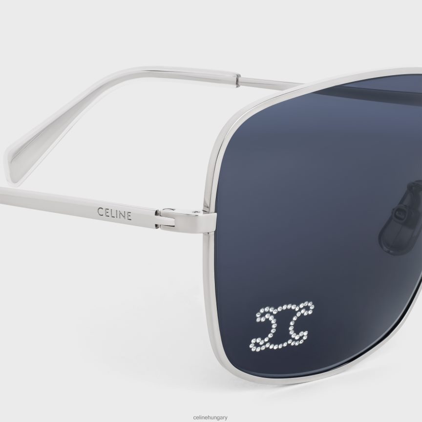 kiegészítők CELINE triomphe strassz 01 napszemüveg fémből, kristályokkal ezüstszürke nők J6P4881121