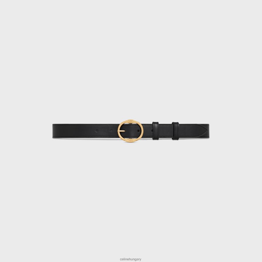 kiegészítők CELINE közepes iker triomphe öv vintage borjúbőrből fekete nők J6P4881026