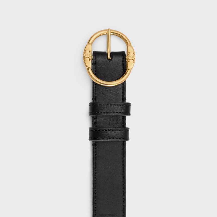 kiegészítők CELINE közepes iker triomphe öv vintage borjúbőrből fekete nők J6P4881026
