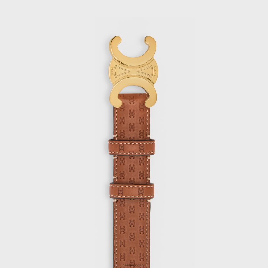 kiegészítők CELINE közepes méretű, természetes borjúbőrből készült diadalöv triumfa dombornyomással Cser nők J6P4881020