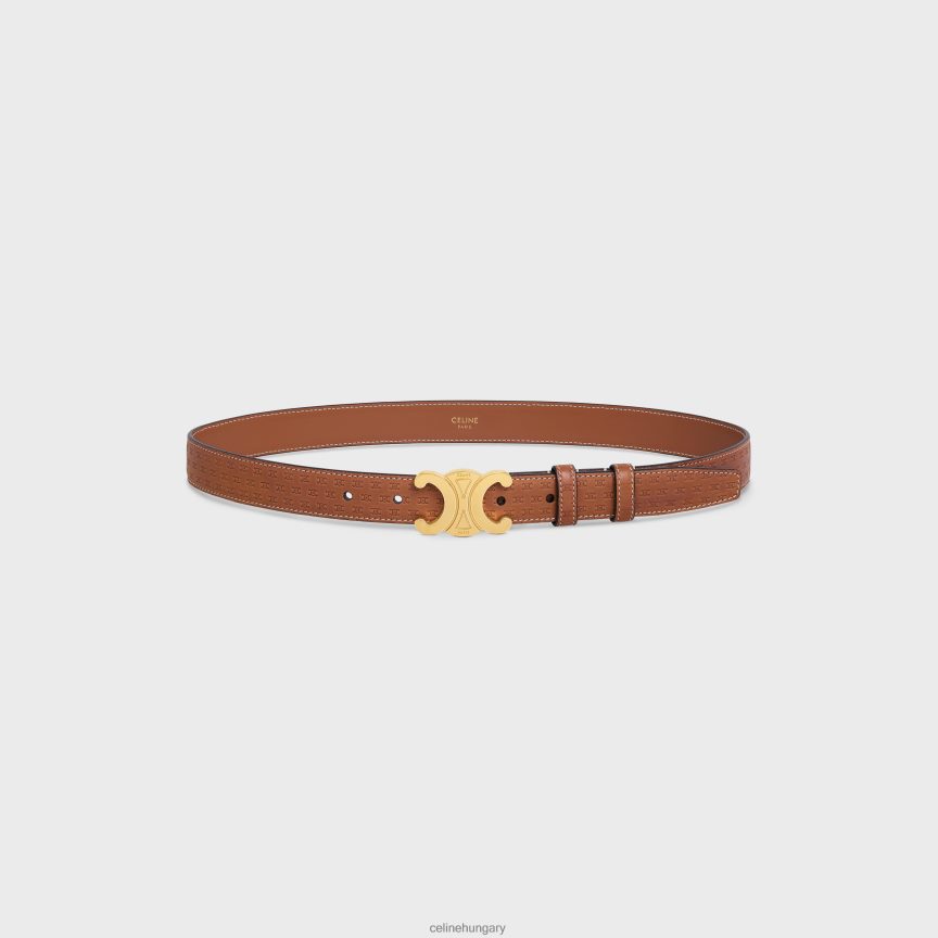 kiegészítők CELINE közepes méretű, természetes borjúbőrből készült diadalöv triumfa dombornyomással Cser nők J6P4881020