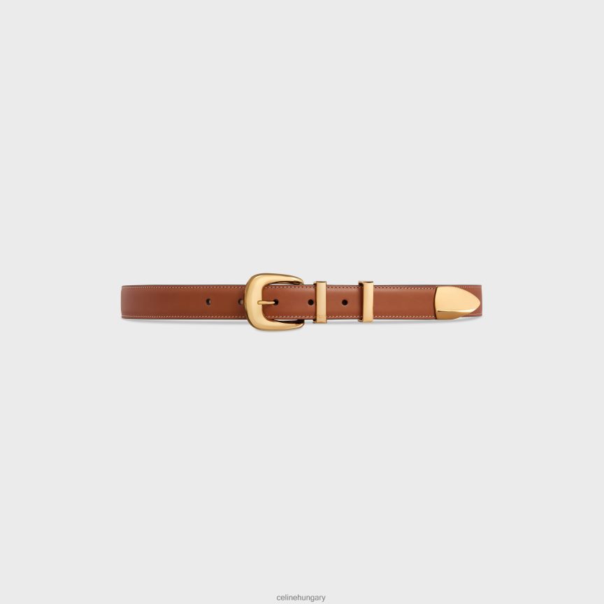 kiegészítők CELINE közepes nyugati öv természetes borjúbőrből Cser nők J6P4881086