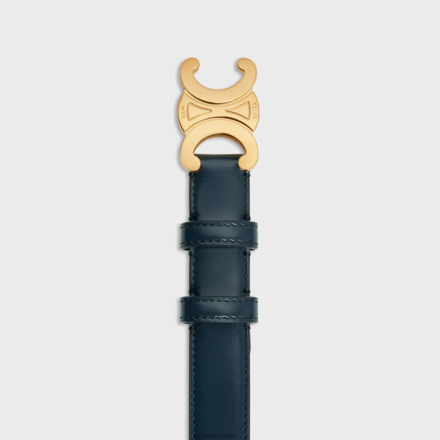 kiegészítők CELINE közepes triomphe öv taurillon bőrből sötétkék nők J6P4881062