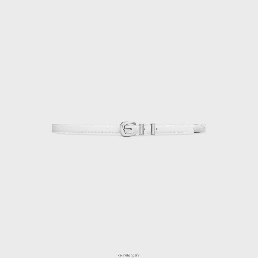 kiegészítők CELINE kis nyugati öv sima borjúbőrből sarkvidéki fehér nők J6P4881089