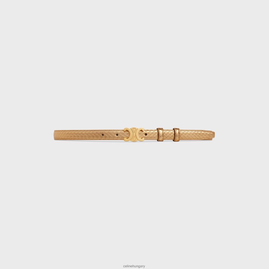 kiegészítők CELINE kis triomphe öv laminált pitonból Arany nők J6P4881078