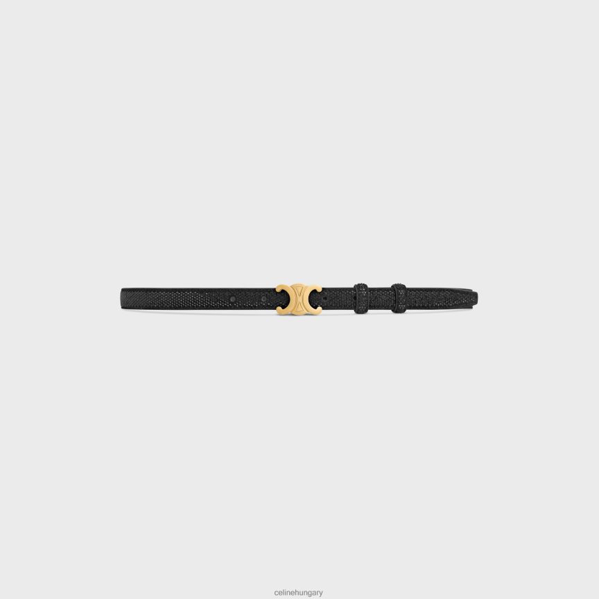 kiegészítők CELINE kisméretű diadalöv velúr borjúbőrből strasszal fekete nők J6P4881079